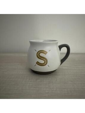 Threshold White and coffee mug with gold S lettering #coffee #mug